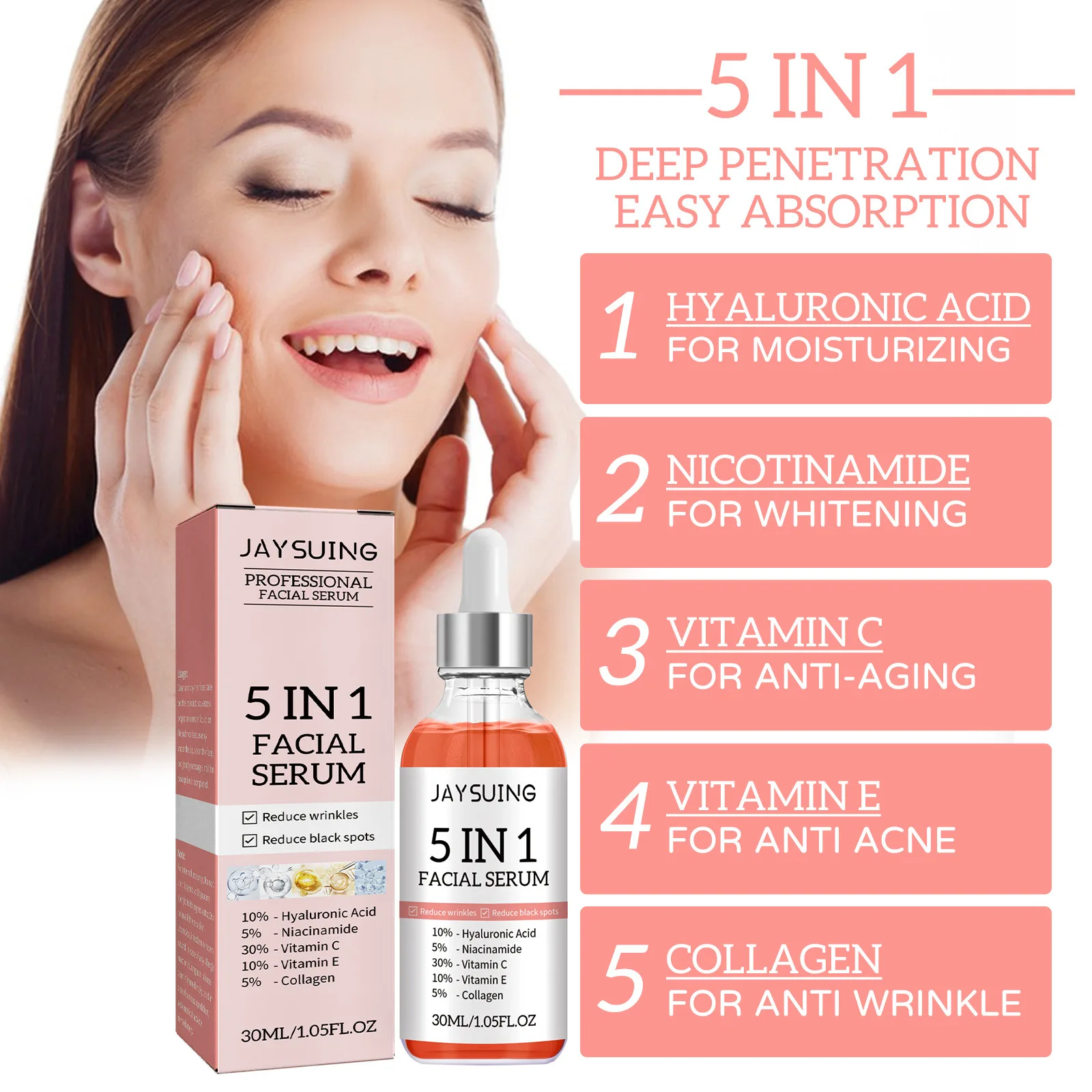 Serum Pelembab wajah, 5 dalam  - Licorice Root Extract ulasan dan harga