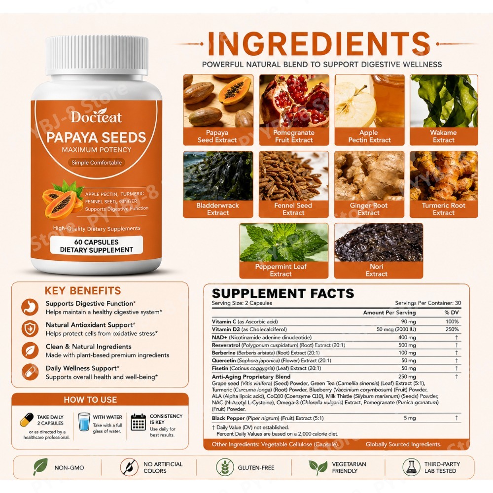 Kapsul Biji Pepaya dengan Ekst - Licorice Root Extract ulasan dan harga