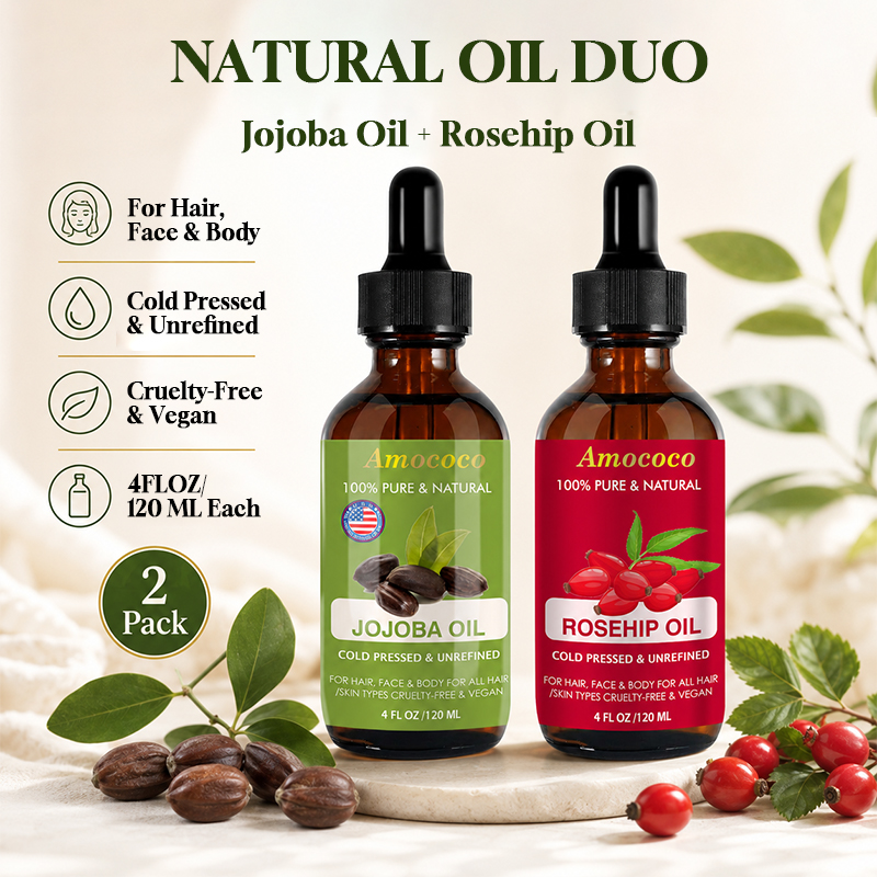 Amococo 2pcs Minyak Jojoba dan - Face Oil Rosehip ulasan dan harga